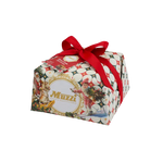 Gift box with a red ribbon featuring the Muzzi brand on a white background
