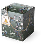 Decorative box with floral and peacock design, featuring the brand 'Loison'.