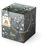 Decorative box with floral and peacock design, featuring the brand 'Loison'.