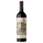 A bottle of Catena Zapata Argentino Vineyard Malbec with a dark glass body and an illustrated cream label featuring detailed historical-style artwork, set against a black background.