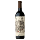 A bottle of Catena Zapata Argentino Vineyard Malbec with a dark glass body and an illustrated cream label featuring detailed historical-style artwork, set against a black background.