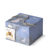 Blue gift box with decorative elements on a white background - Loison Pasticceri Dal 1938 - Magia Edition