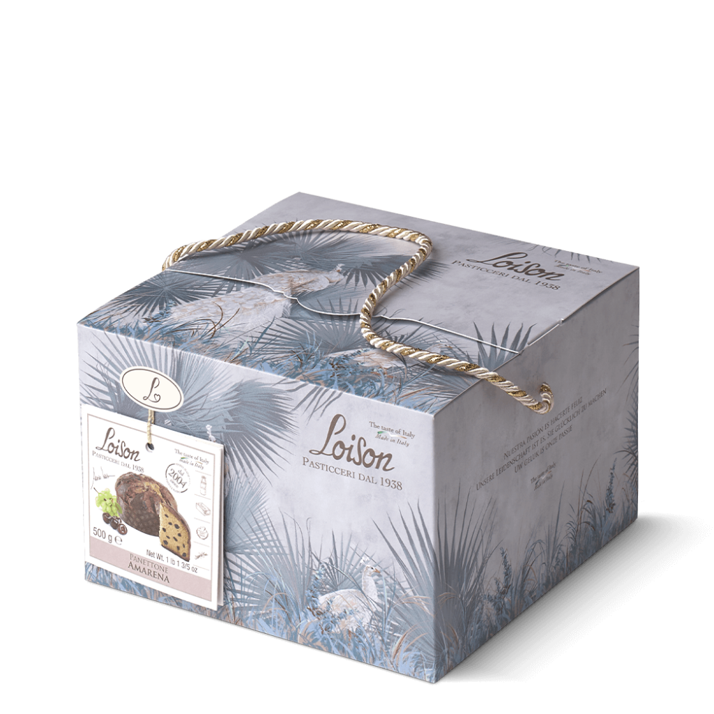 Loison product packaging with decorative elements on a white background - Amarena