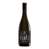 A bottle of Martín Berdugo MB Ribera del Duero wine with a dark glass body and a black textured label featuring the letters “mb,” set against a black background.