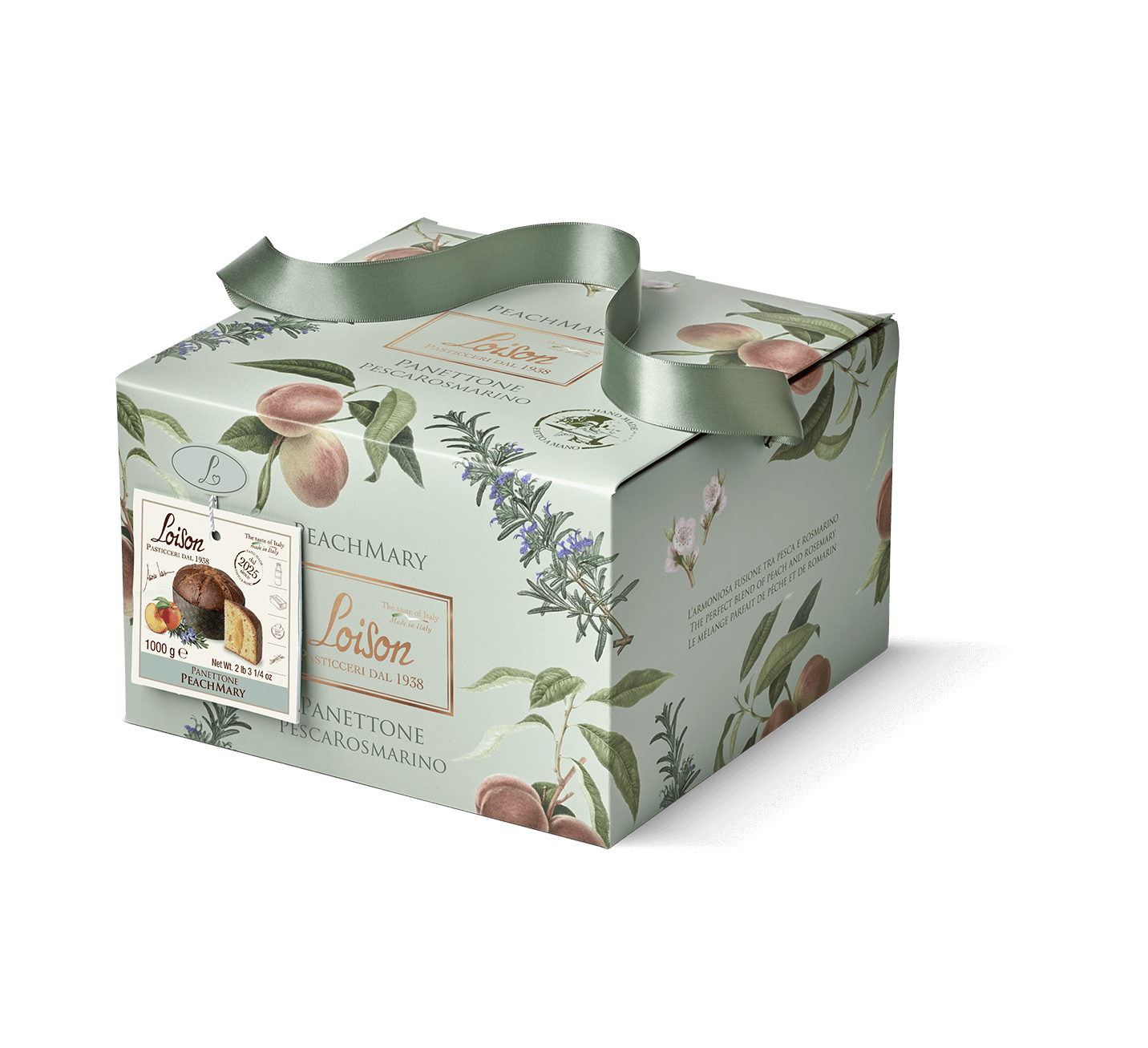 Gift box with floral and botanical design on a white background