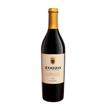 A bottle of Zuozo Family Vineyards Cabernet Sauvignon (2023) from Paso Robles with a cream label and gold foil top.