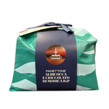Green gift bag with a blue ribbon and Fiasconaro label on a white background