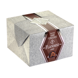 Chocolate packaging with Flamigni logo on a white background