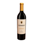 A bottle of Zuozo Family Vineyards Cabernet Sauvignon (2023) from Napa Valley with a cream label and gold foil top.